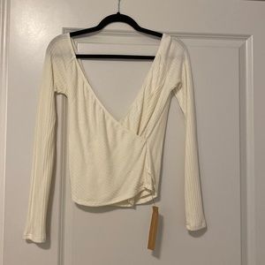 Reformation Ivory Wrap Top